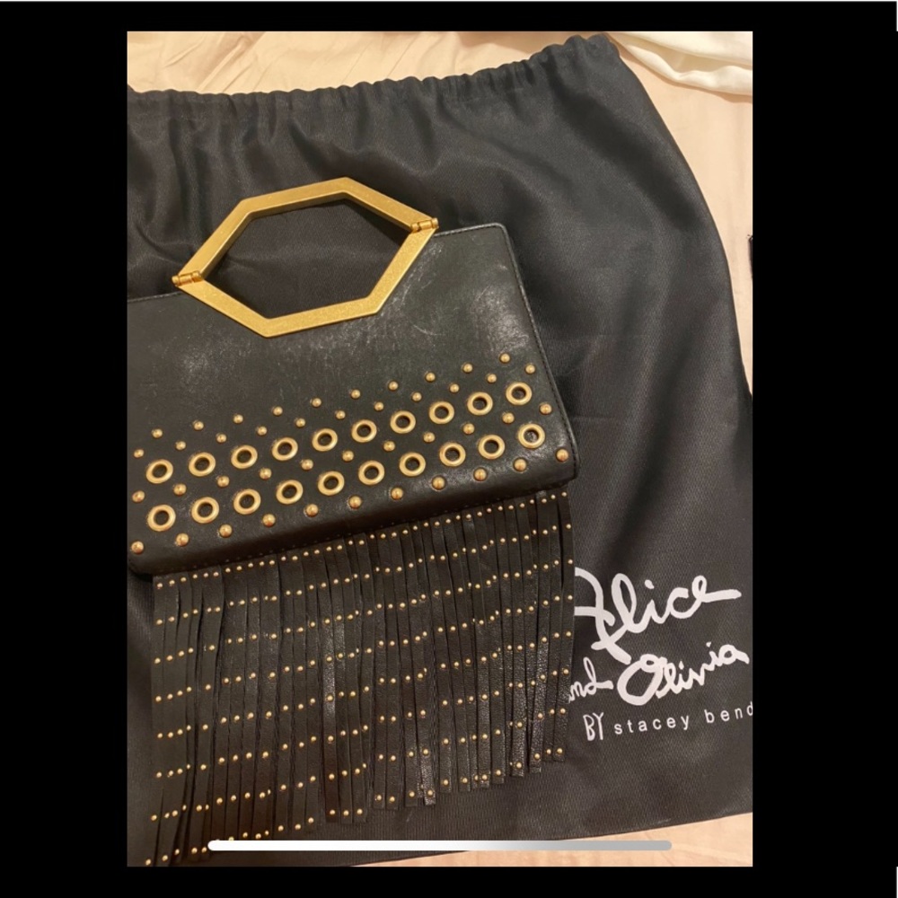 Alice + Olivia Tyler Fringe Clutch